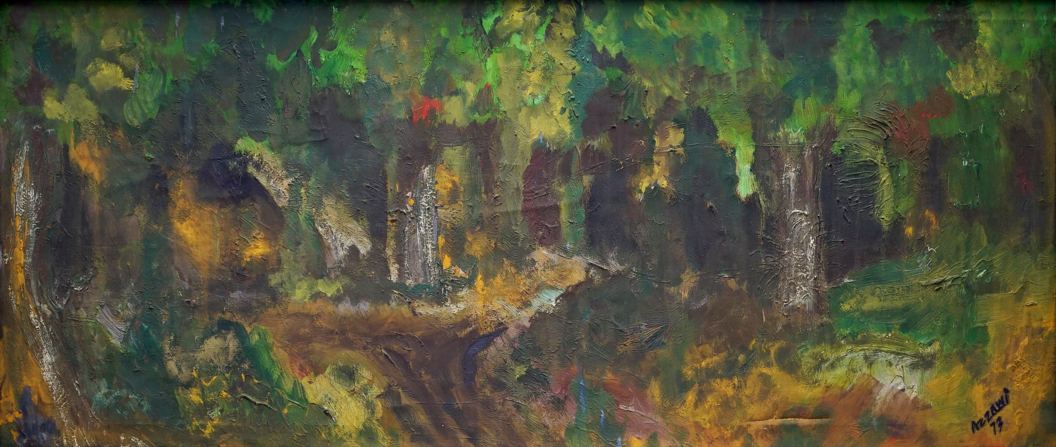 landscape 42x100 cm, oil on canvas